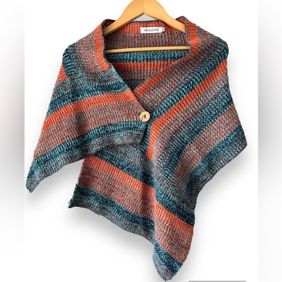 MISSLOOK Multicolor Knit Shrug M/L/XL Versatile Adjustable Women Top Wrap - Picture 1 of 12